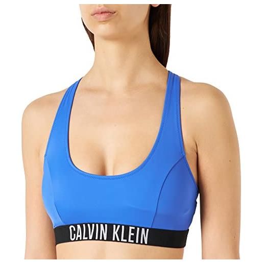 Calvin Klein bralette racerback-rp parte superiore del bikini, wild bluebell, xs donna