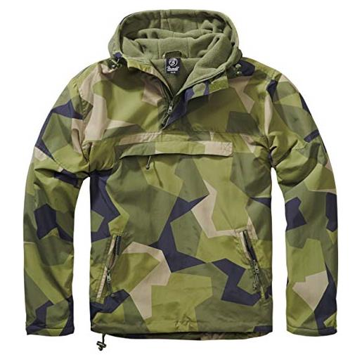 Brandit windbreaker, giacca a vento, giubbotto impermeabile, uomo, flecktarn m