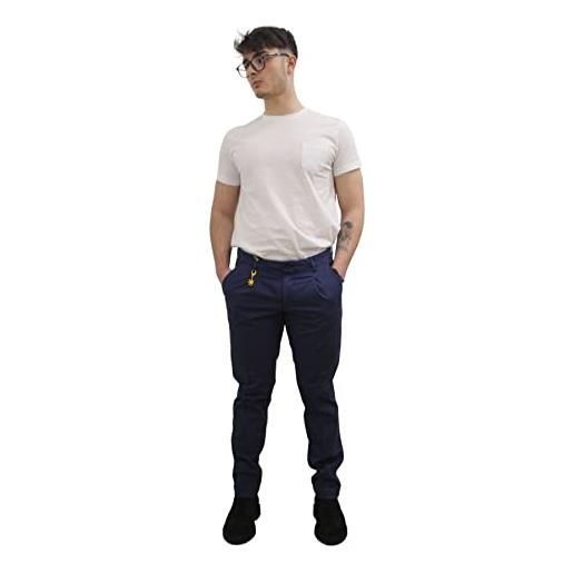 MANUEL RITZ pantaloni da uomo marchio, modello tinto 3432p1428t233420, realizzato in cotone. 50 blu