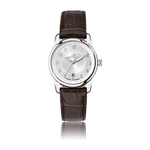 Philip Watch kent, orologio da polso da donna, analogico, al quarzo, in pelle, r8251178506, marrone, 36mm, cinghia