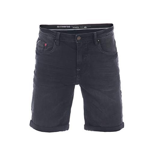 riverso rivudo - pantaloni corti da uomo in denim, 99% cotone, pantaloncini di jeans, bermuda, jeans short, grigio, azzurro, blu, nero, w30 - w42 - light blue denim (l139) - w33