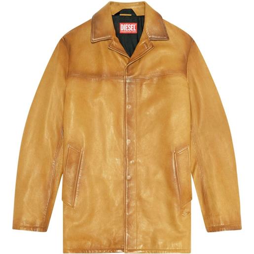Diesel l-nico leather jacket - toni neutri