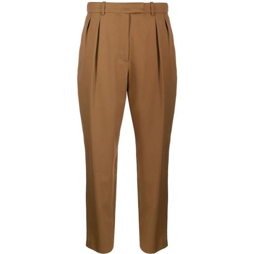 A.P.C. pleated cropped trousers - marrone