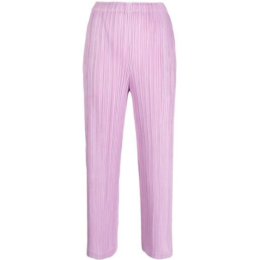 Pleats Please Issey Miyake pleated cropped trousers - viola