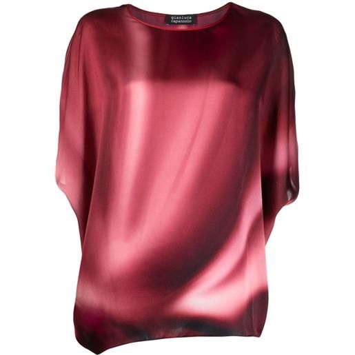 Gianluca Capannolo iris abstract-pattern silk blouse - rosso