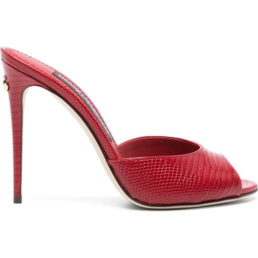 Dolce & Gabbana 105mm leather slip-on sandals - rosso