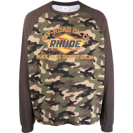 RHUDE camouflage-print cotton t-shirt - nero