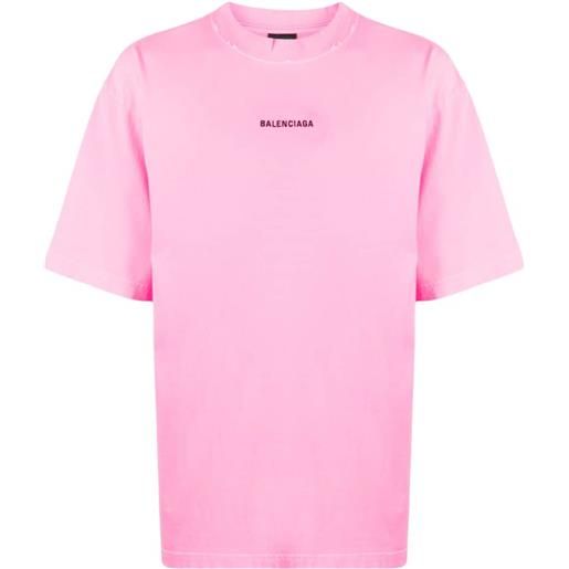 Balenciaga logo-print cotton t-shirt - rosa