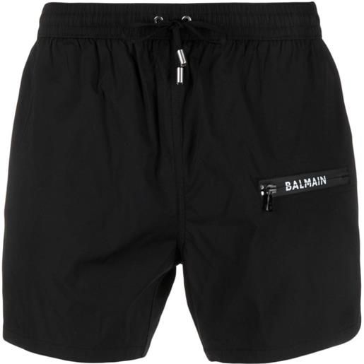 Balmain logo-print swim shorts - nero