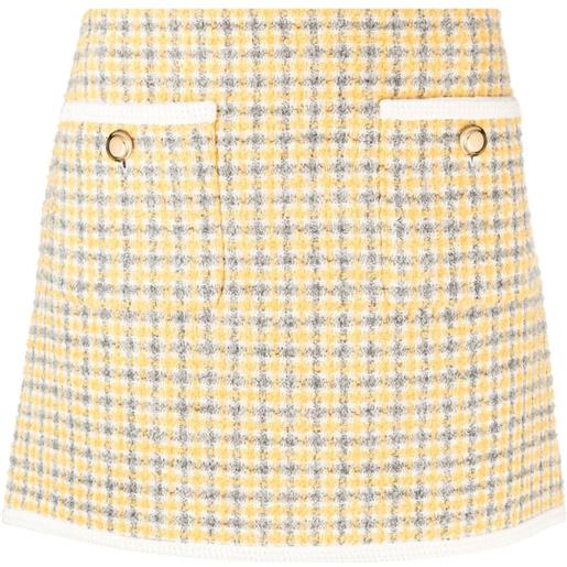 Miu Miu bouclé check-pattern miniskirt - giallo