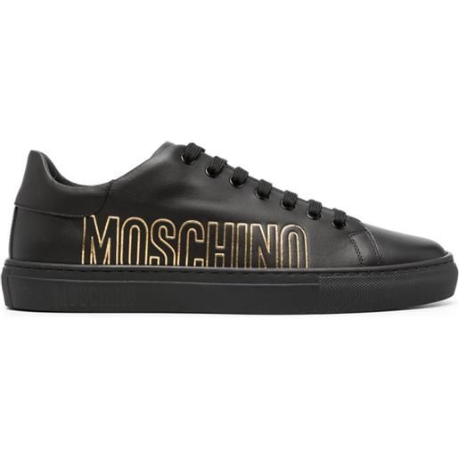 Moschino logo-embossed leather sneakers - nero