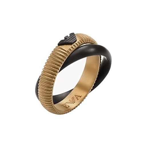Emporio Armani anello per uomo moda, lunghezza: 26mm, larghezza: 26mm anello in acciaio inossidabile dorato, egs2927251