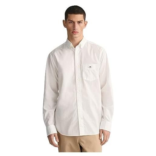 GANT reg poplin shirt, camicia elegante uomo, bianco ( white ), xxl