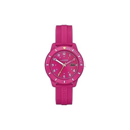 Lacoste orologio analogico al quarzo da bambini collezione mini tennis con cinturino in silicone, rosa (pink)
