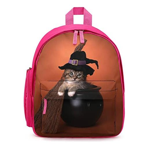 LafalPer zaino stampato per ragazze piccola borsa scuola per bambini zaino scolastico leggero per asilo elementare gatto mago