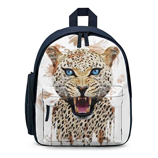 LafalPer zaino piccolo per bambini asilo elementare zaino scuola stampato zaini casual moda per ragazze ragazzi leopardo dell'acquerello
