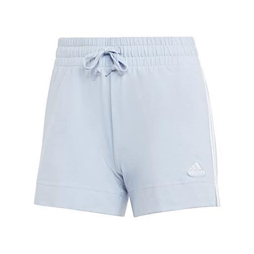adidas donna essentials slim 3-stripes pantaloncini, blue dawn / white