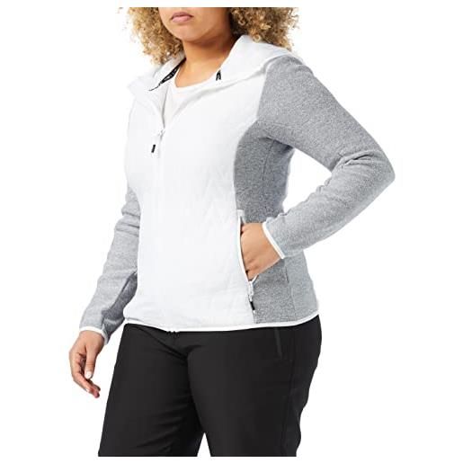 CMP - giacca antistrappo in knit-tech da donna con cappuccio fisso, bianco, 46
