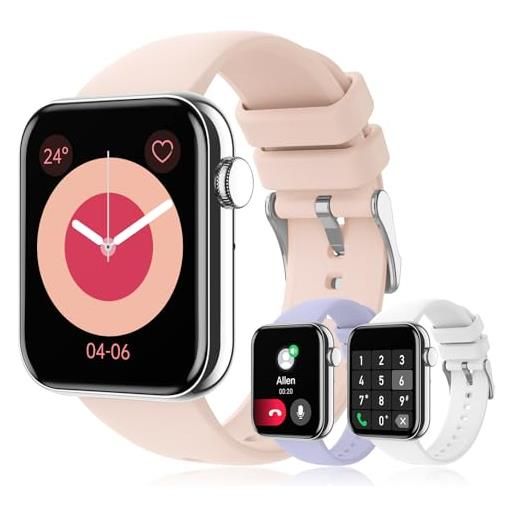 HXQHSTBG orologio smartwatch donna, fitness smart watch chiamate bluetooth, pedometro, spo2, notifiche, activity tracker, impermeabil, monitor del battito cardiaco, per android ios