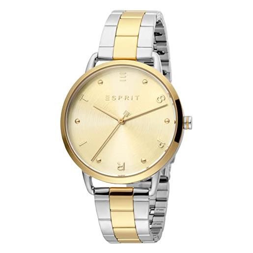 Esprit es1l173m0095 fun gold orologio da donna in acciaio inox bicolore, 3 bar, analogico bicolore, bicolore, 3 bar