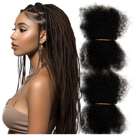 ALCOSLOSY afro kinky bulk capelli umani per la realizzazione di locs, riparazione dreadlocks, twist braiding, 2 pezzi/pakcge può essere tinto e sbiancato naturale nero #1b 30,5 cm