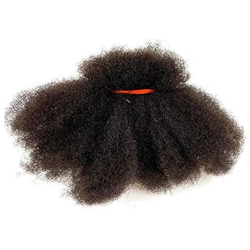 ALCOSLOSY afro kinky bulk capelli umani per la realizzazione di locs, riparazione dreadlocks, twist braiding, 2 pezzi/pakcge possono essere tinti e sbiancati marrone scuro #2 40,6 cm