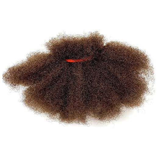 ALCOSLOSY afro kinky bulk capelli umani per fare locs, riparazione dreadlocks, twist braiding, 2 pezzi/pakcge può essere tinto marrone medio #4 40,6 cm