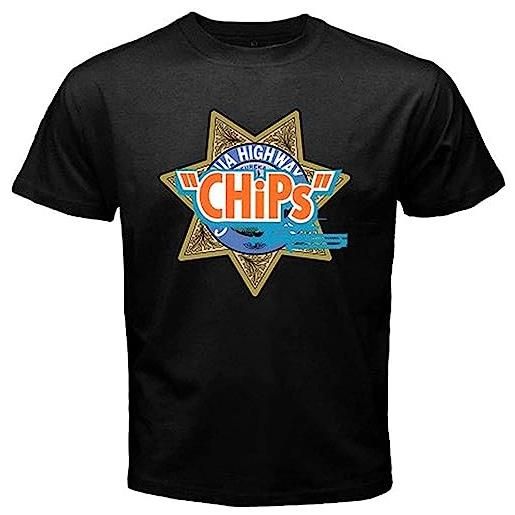 edit chips police movie california highway patrol men's black t-shirt camicie e t-shirt(medium)
