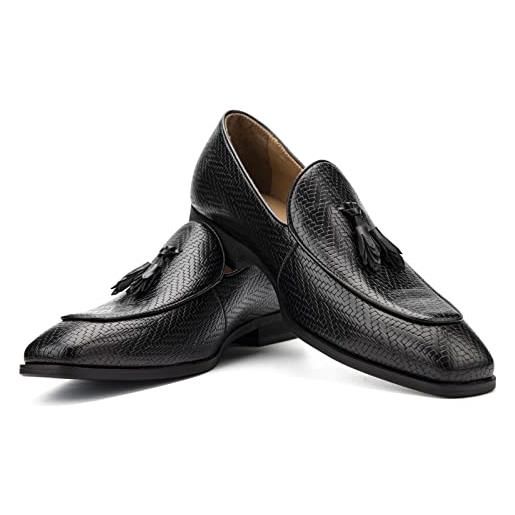 JITAI mocassini uomo comfort leggero scarpe eleganti uomo scarpe estive loafers, nero-01, 45 eu (12 uk)