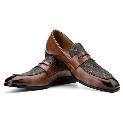 JITAI mocassini uomo comfort leggero scarpe eleganti uomo scarpe estive loafers, marrone-06, 44 eu (11 uk)