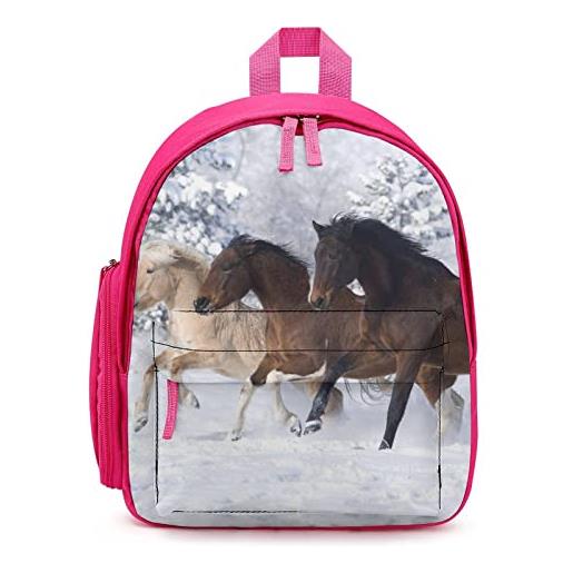LafalPer zaini semplici piccoli per bambini borsa scuola asilo elementare zaini casual moda per ragazze ragazzi cavallo bianco delle nevi