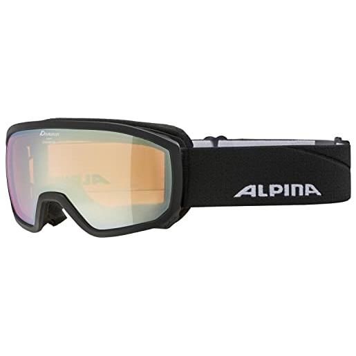 ALPINA scarabeo jr. Hm, occhiali da sci unisex adulto, black, one size
