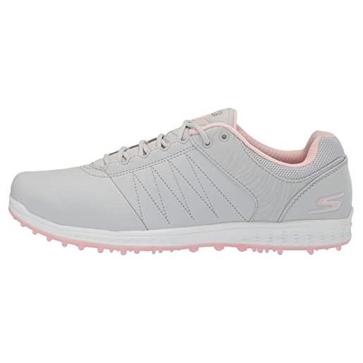 Skechers go pivot spikeless-scarpe da golf, donna, grigio chiaro e rosa, 39.5 eu larga