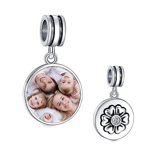 NINGAN 925 argento sterling charm personalizzato foto bambino foto braccialetto collana ciondolo per signore gioielli regalo