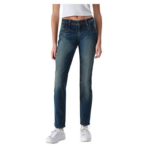 LTB jeans da donna valentine straight fit jeans denim stretch pantaloni pantaloni in vita profonda basic cotone blu w25, oxford undamaged wash (54330), 25w x 30l