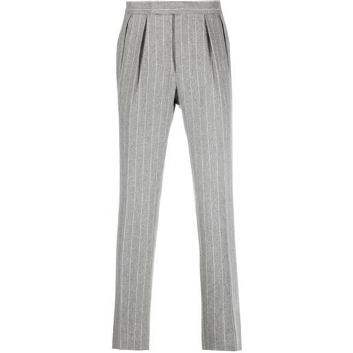 Polo Ralph Lauren pinstripe-pattern slim-cut trousers - grigio