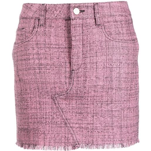 Stella McCartney mouline-tweed fringed-hem miniskirt - rosa