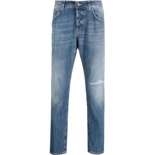 DONDUP stonewashed slim-cut jeans - blu