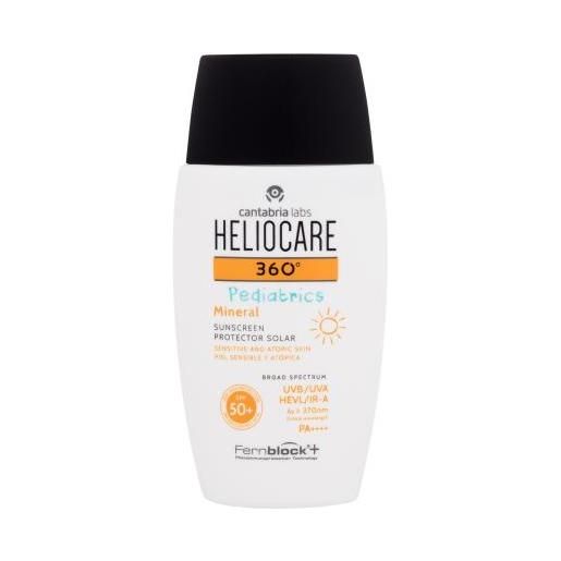 Heliocare 360° pediatrics mineral spf50+ protezione solare impermeabile per pelli sensibili e atopiche 50 ml