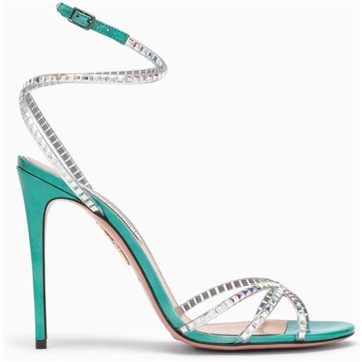 Aquazzura sandalo dance plexi azzurro acqua