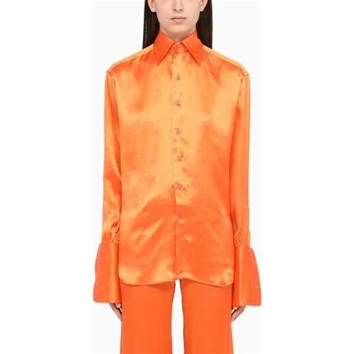 WOERA camicia regolare arancio in seta