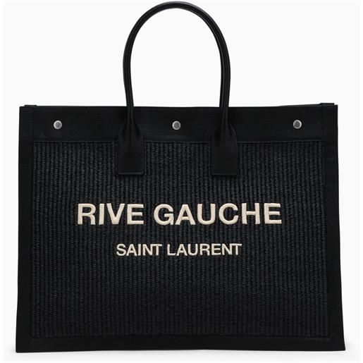 Saint Laurent borsa tote rive gauche nero in canvas