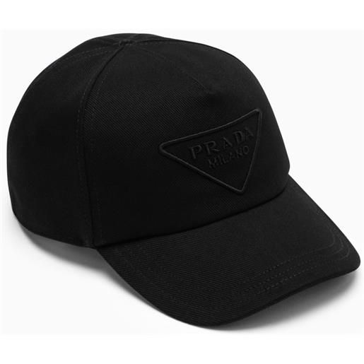 Prada cappello nero con logo