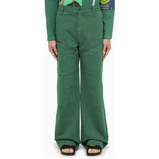 Marine Serre pantalone verde in cotone stretch