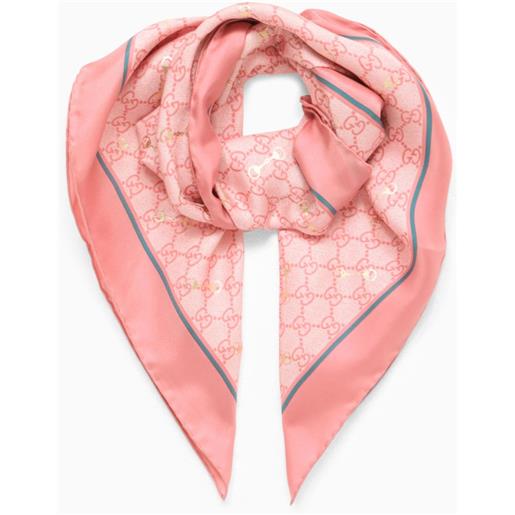 GUCCI foulard rosa con gg morsetto