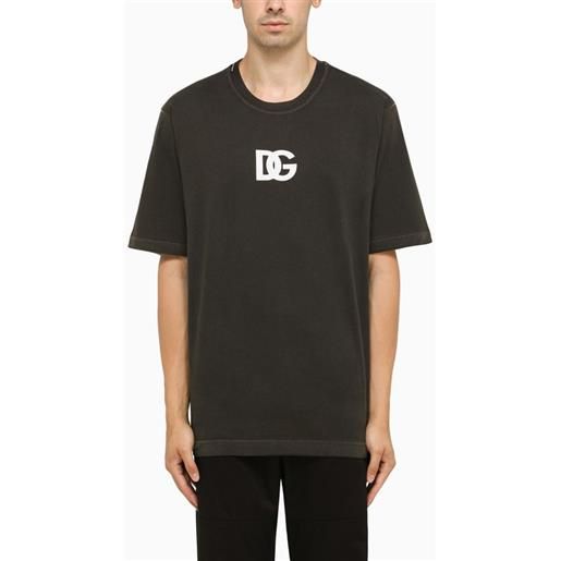 Dolce&Gabbana t-shirt girocollo nero slavata