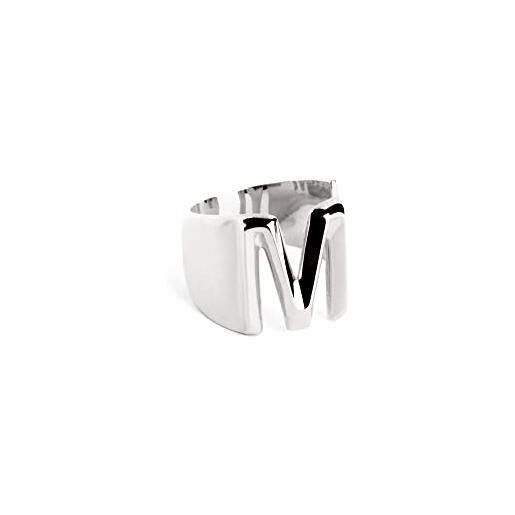 SINGULARU - anello personalizzato letter signet - anello massiccio regolabile - ottone con finitura placcata in oro 18kt - misura unica - gioielli da donna - realizzato in europa - lettera m