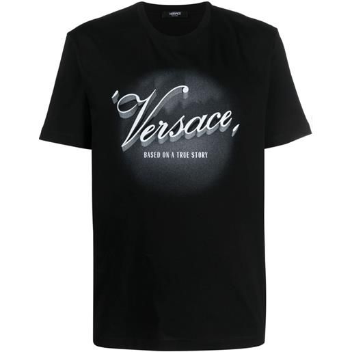 Versace t-shirt con stampa film titles - nero