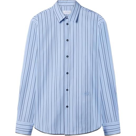 Off-White camicia a righe con zip - blu