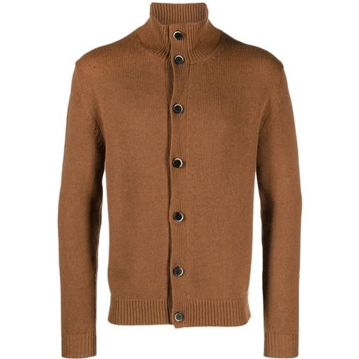 Barena intarsia-knit high-neck cardigan - marrone